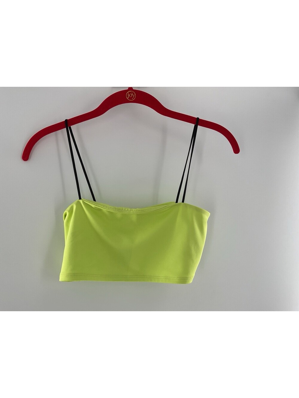 Forever 21 women’s juniors small sports bra tank shirt neon yellowish green 092
